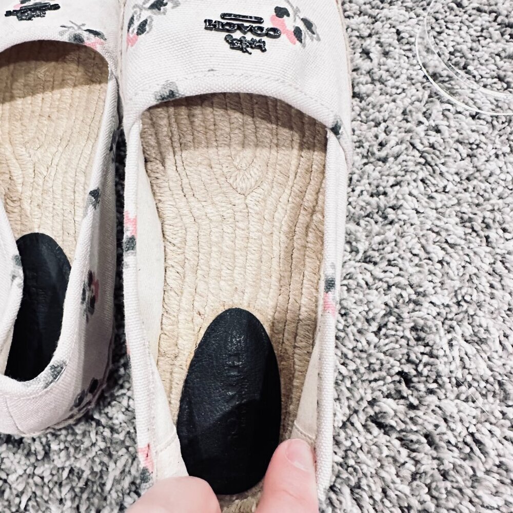 Coach Rhodelle Slip On Espradille Cream Floral Rose Casual Shoe Size 7.5 - Picture 4 of 8